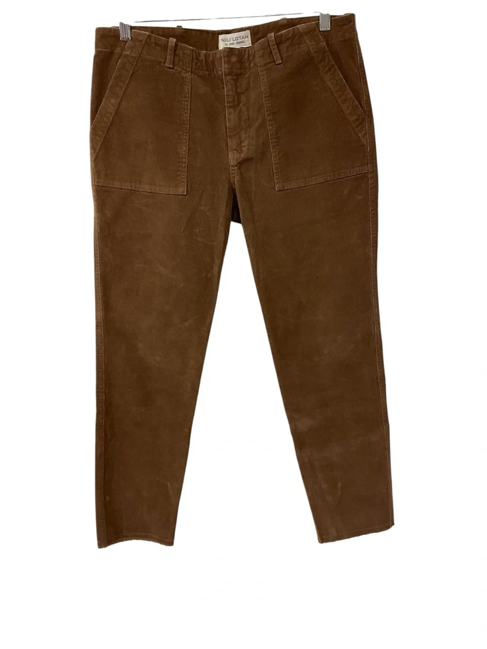 Nili Lotan Jenna Pants in Tawny Size 10 Crop Mid Rise Corduroy Trousers